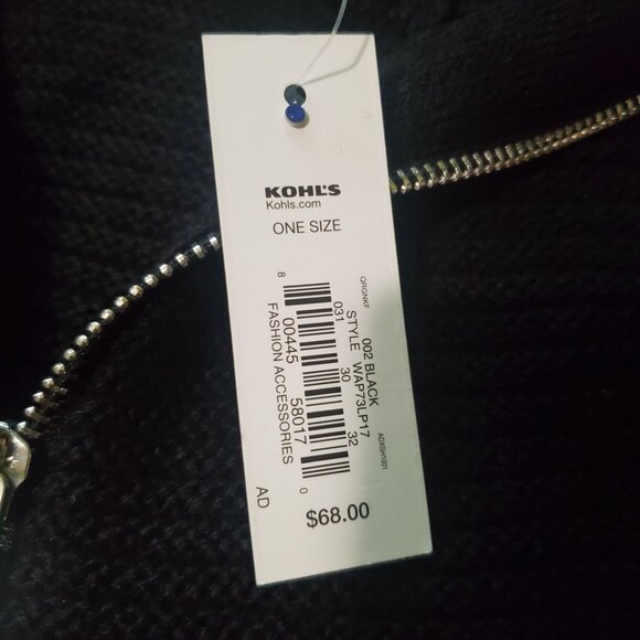 Apt. 9 Black Acrylic Poncho Cape With Zipper Front womens one size new - Picture 5 of 10